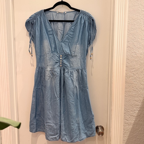 Given Kale Dresses & Skirts - Light Blue Mini Dress with Button Front
